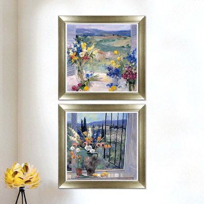 Tuscany Floral I 63cm x 63cm Picture By Allayn Stevens Champagne Frame Tuscany Floral I 63cm x 63cm Picture By Allayn Stevens Champagne Frame