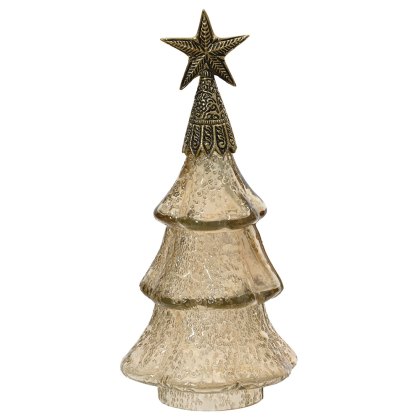 Glass Tree With Dotted Texture Pearl 31cm Glass Tree With Dotted Texture Pearl 31cm