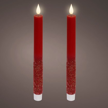 LED Wax Dinner Candle Oxblood 24.5cm (Set Of 2) LED Wax Dinner Candle Oxblood 24.5cm (Set Of 2)