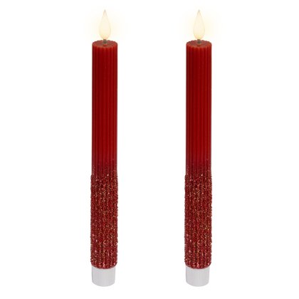 LED Wax Dinner Candle Oxblood 24.5cm (Set Of 2) LED Wax Dinner Candle Oxblood 24.5cm (Set Of 2)
