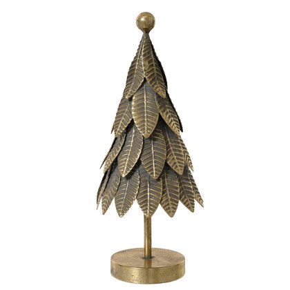 Iron Tree With 3D Leaves Antique Gold 35cm Iron Tree With 3D Leaves Antique Gold 35cm