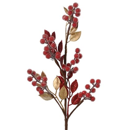 Foam Spray With Sugar & Berries Christmas Red 60cm Foam Spray With Sugar & Berries Christmas Red 60cm