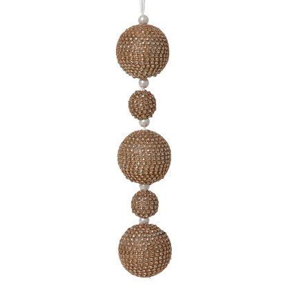 Foam Garland With Light Brown Baubles 0.9ft/26.5cm Foam Garland With Light Brown Baubles 0.9ft/26.5cm