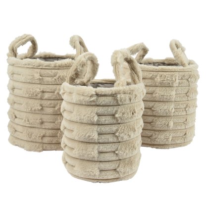 Baskets Light Brown (Set Of 3) Baskets Light Brown (Set Of 3)