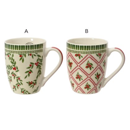 Holly Printed Mug (Choice Of 2) Holly Printed Mug (Choice Of 2)