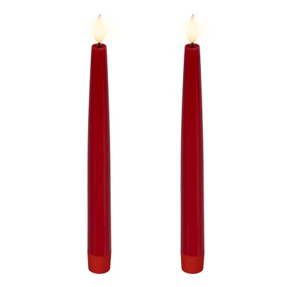 LED Realistic Candle Red 24.5cm (Set Of 2) LED Realistic Candle Red 24.5cm (Set Of 2)