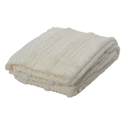 Ribbed Throw White 170cm x 130cm Ribbed Throw White 170cm x 130cm