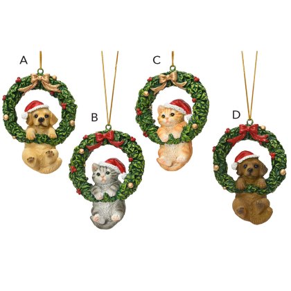Hanging Animals In Wreath 10.9cm (Choice Of 4) Hanging Animals In Wreath 10.9cm (Choice Of 4)