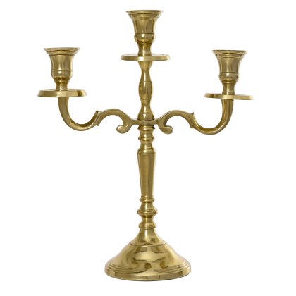 Candleholder With 3 Arms Gold 30cm Candleholder With 3 Arms Gold 30cm