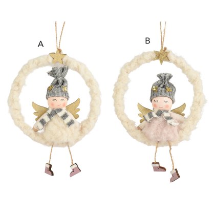 Hanging Angel In Ring 14cm (Choice Of 2) Hanging Angel In Ring 14cm (Choice Of 2)