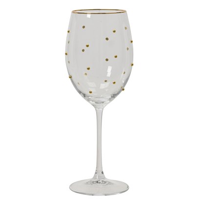 Wine Glass With Gold Dot Wine Glass With Gold Dot