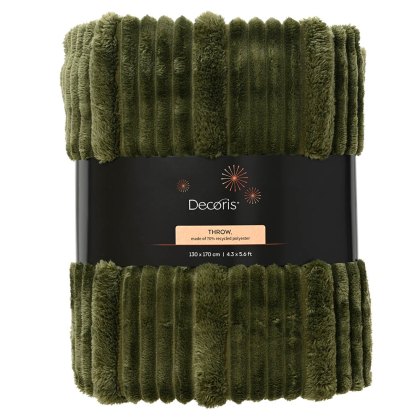 Ribbed Throw Green 170cm x 130cm Ribbed Throw Green 170cm x 130cm