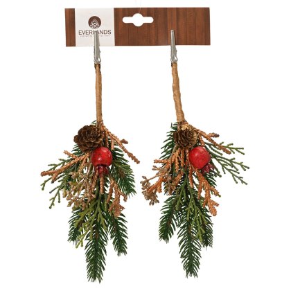 Red Berries, Green & Purple Leaves Clip 22cm Red Berries, Green & Purple Leaves Clip 22cm