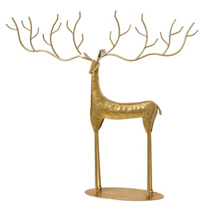 Iron Deer On Stand Gold 44.5cm Iron Deer On Stand Gold 44.5cm