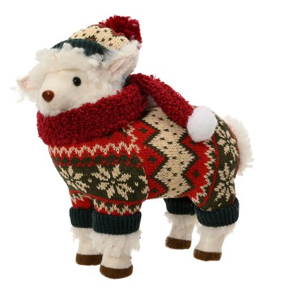 Sheep With Clothes Green & Red 26cm Sheep With Clothes Green & Red 26cm