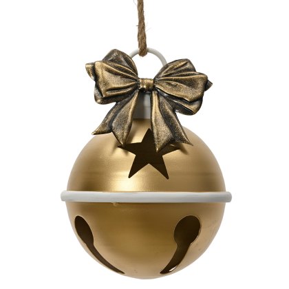 Iron Bell With Gold Bow 23cm Iron Bell With Gold Bow 23cm