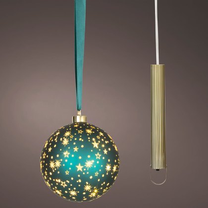 Micro LED Ball Emerald & Warm White Ligths 14cm Micro LED Ball Emerald & Warm White Ligths 14cm