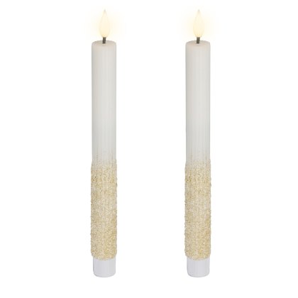 LED Wax Dinner Candle White 24.5cm (Set Of 2) LED Wax Dinner Candle White 24.5cm (Set Of 2)