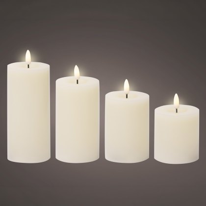 LED Wax Candle Cream 17.5cm (Set Of 4) LED Wax Candle Cream 17.5cm (Set Of 4)