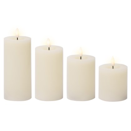 LED Wax Candle Cream 17.5cm (Set Of 4) LED Wax Candle Cream 17.5cm (Set Of 4)