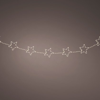 Micro LED Garland With Stars Warm White Lights 7.2ft/215cm Micro LED Garland With Stars Warm White Lights 7.2ft/215cm