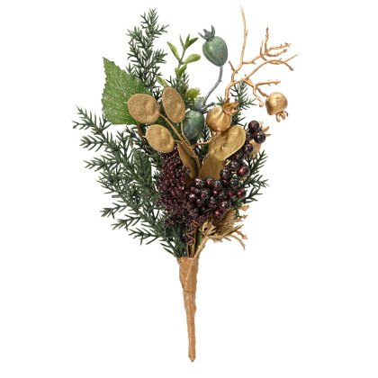 Leaf & Berries Spray Gold 29cm Leaf & Berries Spray Gold 29cm