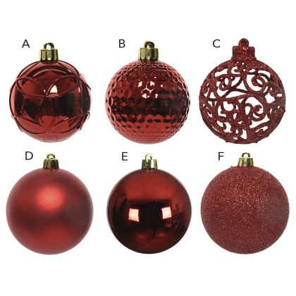 Baubles Christmas In Tube Red 6cm (Set Of 37) Baubles Christmas In Tube Red 6cm (Set Of 37)