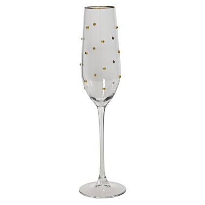 Champagne Glass With Gold Dot Champagne Glass With Gold Dot