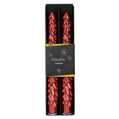 Wax Dinner Candle Red 25cm (Set Of 2) Wax Dinner Candle Red 25cm (Set Of 2)