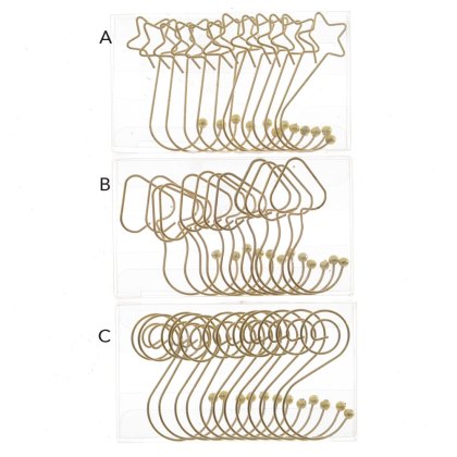 Iron Bauble Hangers Light Gold 6cm (Choice Of 3) Iron Bauble Hangers Light Gold 6cm (Choice Of 3)