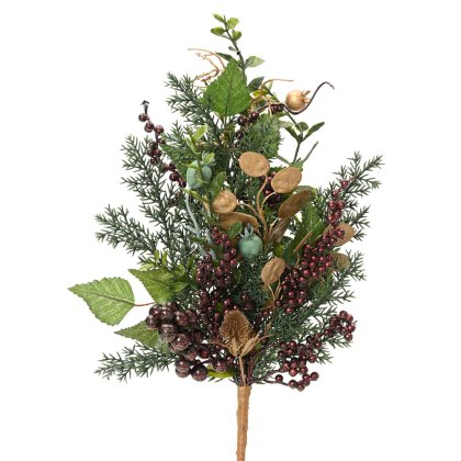 Leaf & Berries Spray Gold 50cm Leaf & Berries Spray Gold 50cm