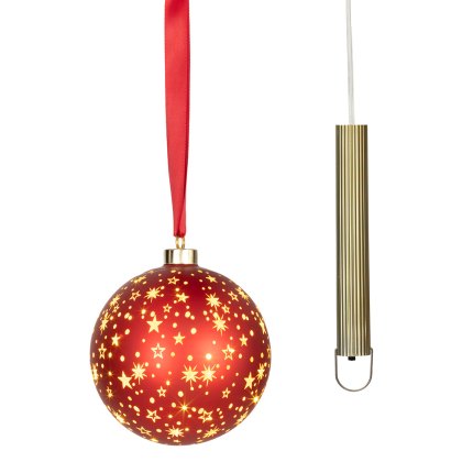 Micro LED Ball Red With Warm White Lights 14cm Micro LED Ball Red With Warm White Lights 14cm