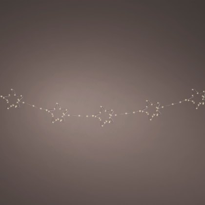 Micro LED Garland With Stars Warm White Lights 4.2ft/125cm Micro LED Garland With Stars Warm White Lights 4.2ft/125cm