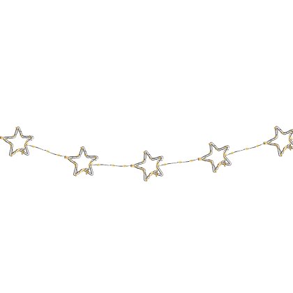 Micro LED Garland With Stars Warm White Lights 4.2ft/125cm Micro LED Garland With Stars Warm White Lights 4.2ft/125cm