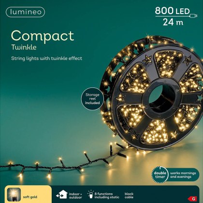 LED Compact Twinkle Lights Soft Gold On Reel 2400cm LED Compact Twinkle Lights Soft Gold On Reel 2400cm