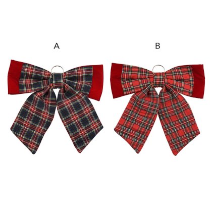 Velvet Tartan Bow 52cm (Choice Of 2)