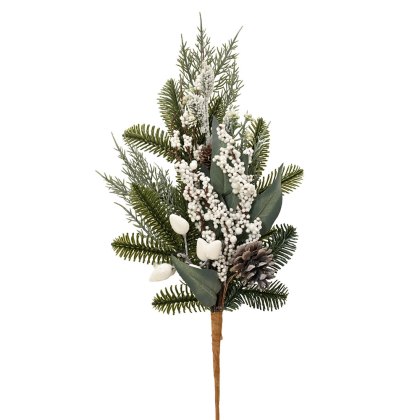 White Berries & Pinecone Spray 50cm White Berries & Pinecone Spray 50cm