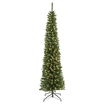 7ft/210cm Prelit Pencil Pine Christmas Tree Green 7ft/210cm Prelit Pencil Pine Christmas Tree Green