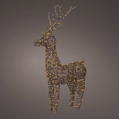 Micro LED Wicker Deer Brown & Classc White Lights 104cm Micro LED Wicker Deer Brown & Classc White Lights 104cm