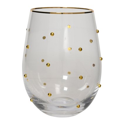Water Glass With Gold Dot Water Glass With Gold Dot