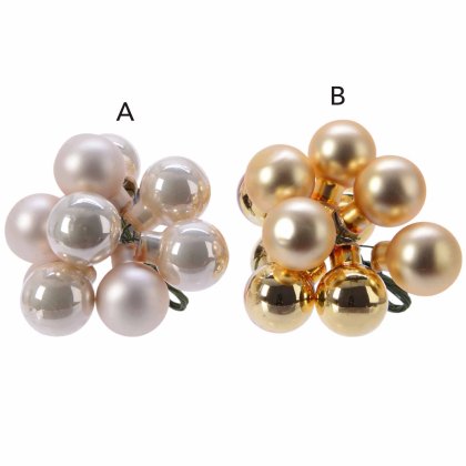 Baubles On Wire Pearl & Gold 2cm (Choice Of 2) Baubles On Wire Pearl & Gold 2cm (Choice Of 2)