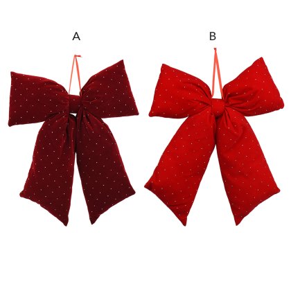 Polyester Bow With Diamonds Red (Choice oOf 2) Polyester Bow With Diamonds Red (Choice oOf 2)
