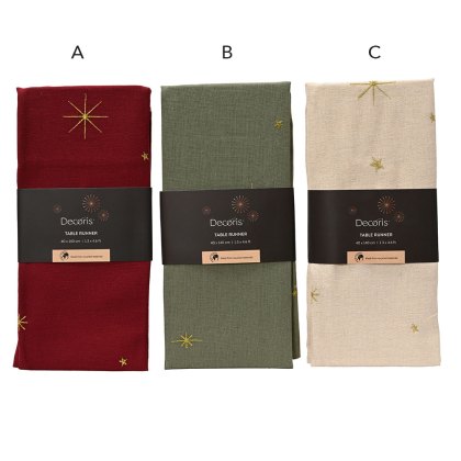 Table Runner With Gold Embroidery 140cm (Choice Of 3) Table Runner With Gold Embroidery 140cm (Choice Of 3)