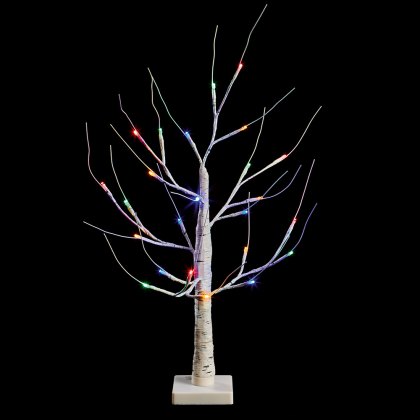 60cm/2ft LED Birch Christmas Tree Multi-Coloured 60cm/2ft LED Birch Christmas Tree Multi-Coloured