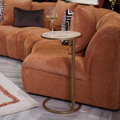 Oscar Sofa/Side Table With Tan Top