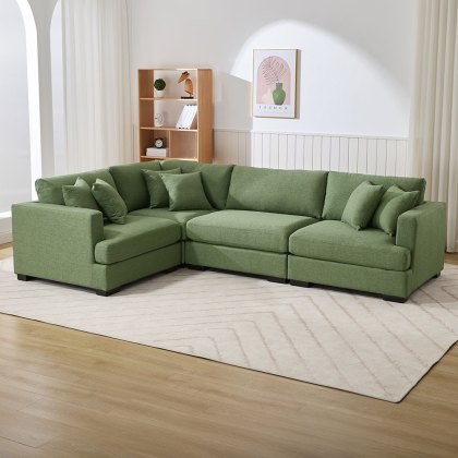 Gabriella 4+ Seater Corner Sofa Fabric LHF/RHF Fabric Tea Green