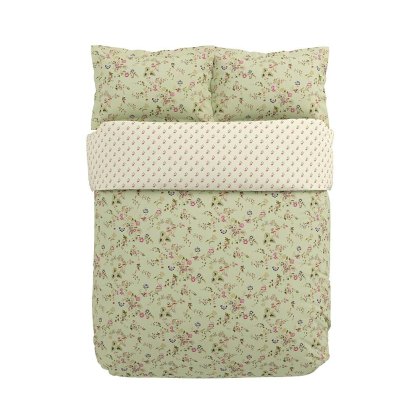 Nectar Fields Duvet Cover Set Sage & Blossom (Multiple Sizes)