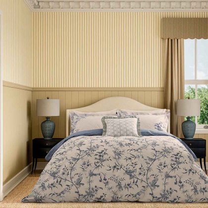 Paradise Woods Toile Reversible Duvet Cover Set Woad (Multiple Sizes)