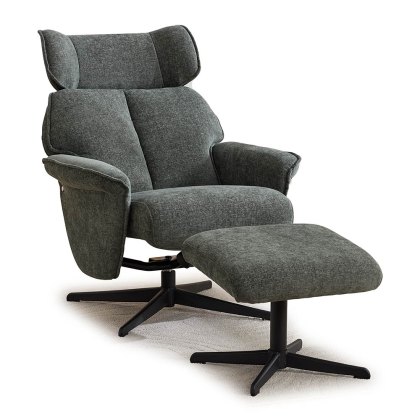 Darling Swivel Recliner & Footstool Fabric (Multiple Colours) Darling Swivel Recliner & Footstool Fabric (Multiple Colours)