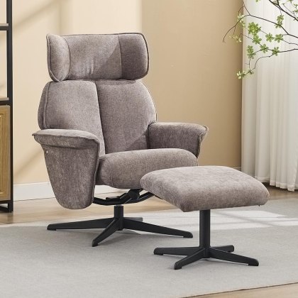 Darling Swivel Recliner & Footstool Fabric (Multiple Colours) Darling Swivel Recliner & Footstool Fabric (Multiple Colours)
